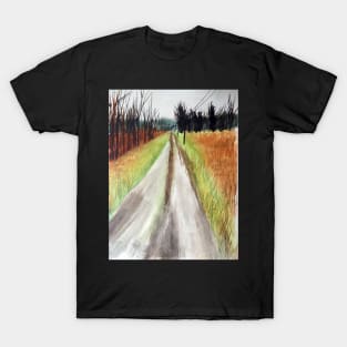 Country Landscape Watercolor T-Shirt